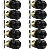 imageProbrico Matte Black Door Knobs Privacy Interior Door Knob with Lock Black Bathroom Bedroom Door Knob with Thumb Turning Locking Button 10 PackBlack