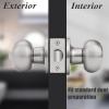 imageProbrico Matte Black Door Knobs Privacy Interior Door Knob with Lock Black Bathroom Bedroom Door Knob with Thumb Turning Locking Button 10 PackBrushed Nickel
