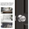 imageProbrico Matte Black Door Knobs Privacy Interior Door Knob with Lock Black Bathroom Bedroom Door Knob with Thumb Turning Locking Button 10 PackBrushed Nickel