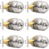 imageProbrico Matte Black Door Knobs Privacy Interior Door Knob with Lock Black Bathroom Bedroom Door Knob with Thumb Turning Locking Button 10 PackBrushed Nickel