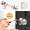 imageProbrico Matte Black Door Knobs Privacy Interior Door Knob with Lock Black Bathroom Bedroom Door Knob with Thumb Turning Locking Button 10 PackBrushed Nickel