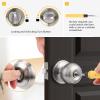 imageProbrico Matte Black Door Knobs Privacy Interior Door Knob with Lock Black Bathroom Bedroom Door Knob with Thumb Turning Locking Button 10 PackBrushed Nickel