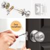 imageProbrico Matte Black Door Knobs Privacy Interior Door Knob with Lock Black Bathroom Bedroom Door Knob with Thumb Turning Locking Button 10 PackBrushed Nickel