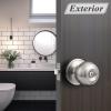 imageProbrico Matte Black Door Knobs Privacy Interior Door Knob with Lock Black Bathroom Bedroom Door Knob with Thumb Turning Locking Button 10 PackBrushed Nickel