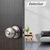 imageProbrico Matte Black Door Knobs Privacy Interior Door Knob with Lock Black Bathroom Bedroom Door Knob with Thumb Turning Locking Button 10 PackBrushed Nickel
