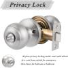 imageProbrico Matte Black Door Knobs Privacy Interior Door Knob with Lock Black Bathroom Bedroom Door Knob with Thumb Turning Locking Button 10 PackBrushed Nickel