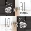 imageProbrico Matte Black Door Knobs Privacy Interior Door Knob with Lock Black Bathroom Bedroom Door Knob with Thumb Turning Locking Button 10 PackBrushed Nickel