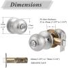 imageProbrico Matte Black Door Knobs Privacy Interior Door Knob with Lock Black Bathroom Bedroom Door Knob with Thumb Turning Locking Button 10 PackBrushed Nickel