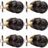imageProbrico Matte Black Door Knobs Privacy Interior Door Knob with Lock Black Bathroom Bedroom Door Knob with Thumb Turning Locking Button 10 PackOil Rubbed Bronze