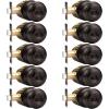 imageProbrico Matte Black Door Knobs Privacy Interior Door Knob with Lock Black Bathroom Bedroom Door Knob with Thumb Turning Locking Button 10 PackOil Rubbed Bronze