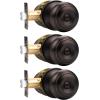 imageProbrico Matte Black Door Knobs Privacy Interior Door Knob with Lock Black Bathroom Bedroom Door Knob with Thumb Turning Locking Button 10 PackOil Rubbed Bronze