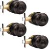 imageProbrico Matte Black Door Knobs Privacy Interior Door Knob with Lock Black Bathroom Bedroom Door Knob with Thumb Turning Locking Button 10 PackOil Rubbed Bronze