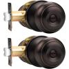 imageProbrico Matte Black Door Knobs Privacy Interior Door Knob with Lock Black Bathroom Bedroom Door Knob with Thumb Turning Locking Button 10 PackOil Rubbed Bronze