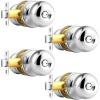 imageProbrico Matte Black Door Knobs Privacy Interior Door Knob with Lock Black Bathroom Bedroom Door Knob with Thumb Turning Locking Button 10 PackPolished Chrome