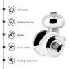 imageProbrico Matte Black Door Knobs Privacy Interior Door Knob with Lock Black Bathroom Bedroom Door Knob with Thumb Turning Locking Button 10 PackPolished Chrome