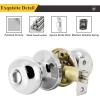 imageProbrico Matte Black Door Knobs Privacy Interior Door Knob with Lock Black Bathroom Bedroom Door Knob with Thumb Turning Locking Button 10 PackPolished Chrome