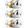 imageProbrico Matte Black Door Knobs Privacy Interior Door Knob with Lock Black Bathroom Bedroom Door Knob with Thumb Turning Locking Button 10 PackPolished Chrome