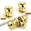 imageProbrico Matte Black Door Knobs Privacy Interior Door Knob with Lock Black Bathroom Bedroom Door Knob with Thumb Turning Locking Button 10 PackPolished Brass