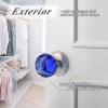 imageProbrico NonLocking Keyless Door Knob Interior for HallwayCloset 1 Pack Round Faceted Diamond Shape Blue Glass Door Knobs Passage Heavy Duty Crystal Door Knobs with Brushed Nickel Finish Rosette