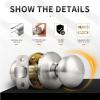imageProbrico NonLocking Passage Door KnobsInterior Door Locks in Oil Rubbed Bronze FinishBall Shape Door Hardware for Hallway or Closet6 PackBrushed Nickel