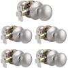 imageProbrico NonLocking Passage Door KnobsInterior Door Locks in Oil Rubbed Bronze FinishBall Shape Door Hardware for Hallway or Closet6 PackBrushed Nickel