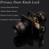 imageProbrico Oil Rubbed Bronze Ball Privacy Knob Interior Keyless Door Lockset for Bed and Bath with Square Rosette 1 Pack