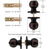 imageProbrico Oil Rubbed Bronze Ball Privacy Knob Interior Keyless Door Lockset for Bed and Bath with Square Rosette 1 Pack