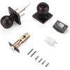 imageProbrico Oil Rubbed Bronze Ball Privacy Knob Interior Keyless Door Lockset for Bed and Bath with Square Rosette 1 Pack