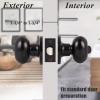 imageProbrico Oval Brushed Nickel Privacy Door Knobs Keyless Interior Door Locks Egg Shape BathBed Door Handles 3 PackBlack