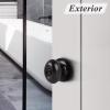 imageProbrico Oval Brushed Nickel Privacy Door Knobs Keyless Interior Door Locks Egg Shape BathBed Door Handles 3 PackBlack