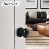 imageProbrico Oval Brushed Nickel Privacy Door Knobs Keyless Interior Door Locks Egg Shape BathBed Door Handles 3 PackBlack
