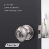 imageProbrico Oval Brushed Nickel Privacy Door Knobs Keyless Interior Door Locks Egg Shape BathBed Door Handles 3 PackBrushed Nickel