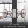 imageProbrico Oval Brushed Nickel Privacy Door Knobs Keyless Interior Door Locks Egg Shape BathBed Door Handles 3 PackBrushed Nickel