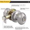 imageProbrico Oval Brushed Nickel Privacy Door Knobs Keyless Interior Door Locks Egg Shape BathBed Door Handles 3 PackBrushed Nickel