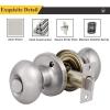imageProbrico Oval Brushed Nickel Privacy Door Knobs Keyless Interior Door Locks Egg Shape BathBed Door Handles 3 PackBrushed Nickel