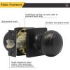 imageProbrico Passage Door Knob Black Interior Keyless NonLocking Flat Ball Door Knob HallCloset Handle with Suqare Rosette 1 PackBlack