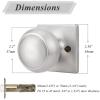 imageProbrico Passage Door Knob Brushed Nickel Interior Keyless NonLocking Flat Ball Door Knob HallCloset Handle with Suqare Rosette 1 Pack