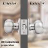 imageProbrico Passage Door Knob Brushed Nickel Interior Keyless NonLocking Flat Ball Door Knob HallCloset Handle with Suqare Rosette 1 Pack