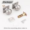 imageProbrico Passage Door Knob Brushed Nickel Interior Keyless NonLocking Flat Ball Door Knob HallCloset Handle with Suqare Rosette 1 Pack