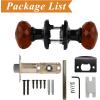 imageProbrico Passage Door Knob Interior for HallwayCloset 1 Pack Dark Brown Crystal Door Knobs Keyless NonLocking Glass Door Knobs with Black Rosette