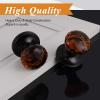 imageProbrico Passage Door Knob Interior for HallwayCloset 1 Pack Dark Brown Crystal Door Knobs Keyless NonLocking Glass Door Knobs with Black Rosette
