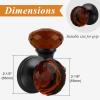 imageProbrico Passage Door Knob Interior for HallwayCloset 1 Pack Dark Brown Crystal Door Knobs Keyless NonLocking Glass Door Knobs with Black Rosette