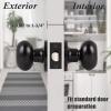 imageProbrico Passage Door Knobs Handles Interior HallCloset Keyless Egg Style Locksets Oval Door Knob in Flat Black Finish 6 Pack