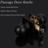 imageProbrico Round Black Passage Door Knobs Interior Door Handles for Hallway Closet Keyless Passage Door Handles with Square Rosette 5 Pack