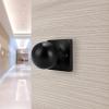 imageProbrico Round Black Passage Door Knobs Interior Door Handles for Hallway Closet Keyless Passage Door Handles with Square Rosette 5 Pack