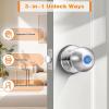 imageProbrico Smart Door Knob Fingerprint Biometric Door Knob with Smart Lock Keyless Entry Door Lock with Knob Round Electronic Door Lock for BedroomGarageOfficeClosetApartmentApp ControlBlackSatin Nickel