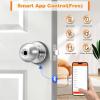 imageProbrico Smart Door Knob Fingerprint Biometric Door Knob with Smart Lock Keyless Entry Door Lock with Knob Round Electronic Door Lock for BedroomGarageOfficeClosetApartmentApp ControlBlackSatin Nickel