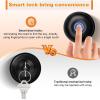 imageProbrico Smart Door Knob Fingerprint Biometric Door Knob with Smart Lock Keyless Entry Door Lock with Knob Round Electronic Door Lock for BedroomGarageOfficeClosetApartmentApp ControlBlackBlack