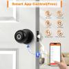 imageProbrico Smart Door Knob Fingerprint Biometric Door Knob with Smart Lock Keyless Entry Door Lock with Knob Round Electronic Door Lock for BedroomGarageOfficeClosetApartmentApp ControlBlackBlack