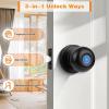 imageProbrico Smart Door Knob Fingerprint Biometric Door Knob with Smart Lock Keyless Entry Door Lock with Knob Round Electronic Door Lock for BedroomGarageOfficeClosetApartmentApp ControlBlackBlack